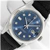Image 1 : Rolex Mens Stainless Steel Blue Diamond 36MM Datejust Wristwatch With Nylon Stra