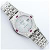 Image 3 : Rolex Ladies 26 Quickset Datejust MOP String Diamond Lugs And Ruby Datejust