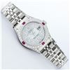 Image 3 : Rolex Ladies 26 Quickset Datejust MOP String Diamond Lugs And Ruby Datejust