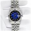 Image 3 : Rolex Mens Stainless Steel Blue Vignette Diamond & Sapphire Datejust Wristwatch