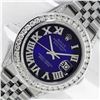 Image 1 : Rolex Mens Stainless Steel Blue Vignette Roman 3 ctw Diamond Datejust Wristwatch