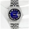 Image 3 : Rolex Mens Stainless Steel Blue Vignette Roman 3 ctw Diamond Datejust Wristwatch