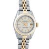 Image 2 : Rolex Ladies 2T Factory Silver Tapestry Dial Datejust Wristwatch