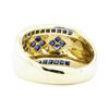 Image 3 : 1.86 ctw Blue Sapphire And Diamond Wide Band - 14KT Yellow Gold