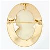 Image 3 : Vintage Retro 14K Rosy Yellow Gold Carved White Shell Fluted Pin Brooch Pendant