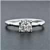 Image 2 : Vintage Solid 14k White Gold .46 ctw Prong Round Diamond Solitaire Engagement Ri
