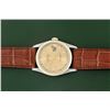 Image 9 : Rolex Mens 2T Champagne Index Wristwatch With Brown Leather Band With Rolex Box