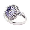 Image 3 : 7.05 ctw Tanzanite and Diamond Ring - Platinum