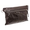 Image 2 : Balenciaga Brown Ageneau Leather Classic Clip L Clutch