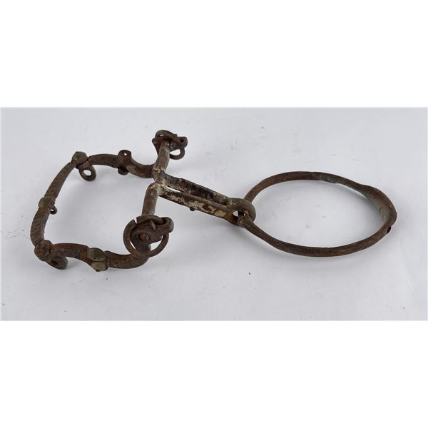 Antique Vaquero Silver Inlaid Horse Ring Bit