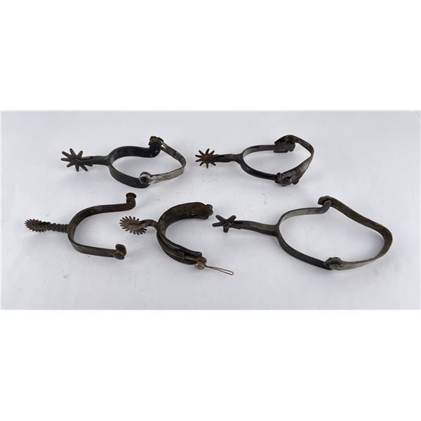 Group of 5 Antique Single Cowboy Spurs