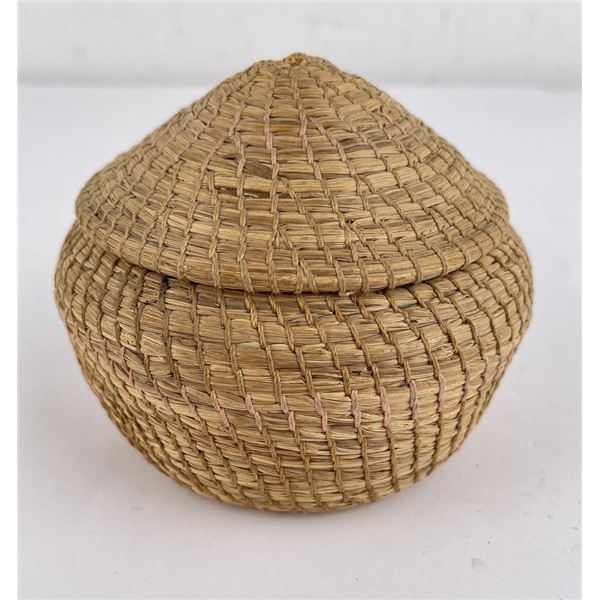 Native American Indian Woven Pine Needle Basket