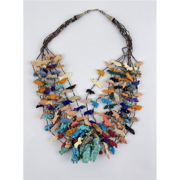 Exceptional 9 Strand Zuni Fetish Necklace