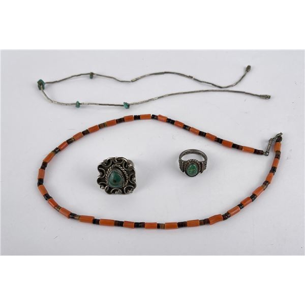 Group of Navajo Sterling Silver Turquoise Jewelry