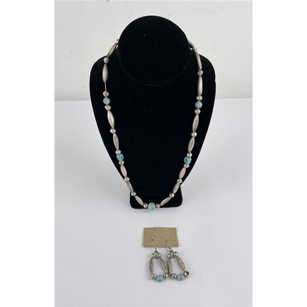 Navajo Sterling Silver Bench Bead Necklace