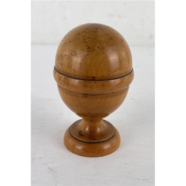 Antique Folk Art Treen Wood Egg Cup
