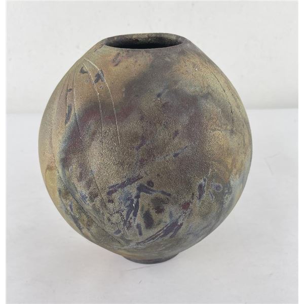 Chris Riebe Kila Montana Raku Pottery Vase