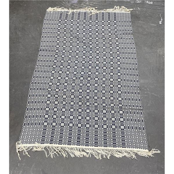 Antique American Folk Art Coverlet Blanket