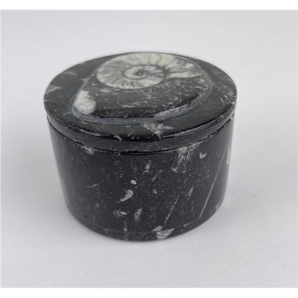 Moroccan Ammonite Fossil Stone Box