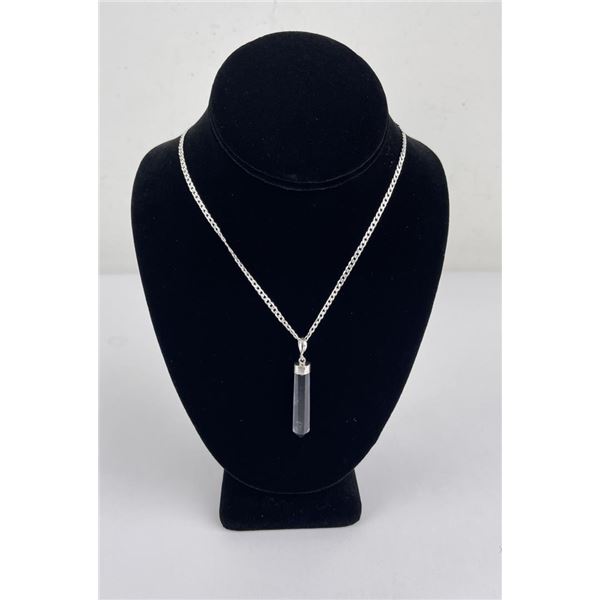 Purple Fluorite Spire Sterling Silver Necklace