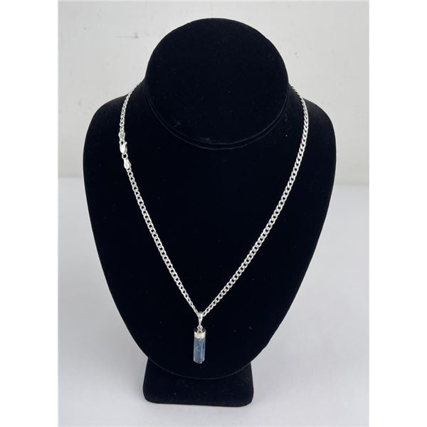 Blue Fluorite Spire Sterling Silver Necklace