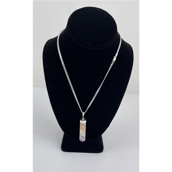 Mexican Opal Spire Sterling Silver Necklace