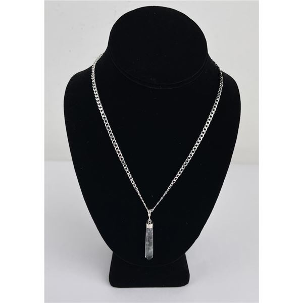 Rainbow Fluorite Spire Sterling Silver Necklace