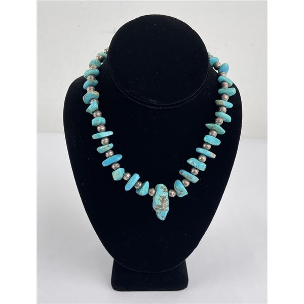 Old Pawn Turquoise Bench Bead Necklace