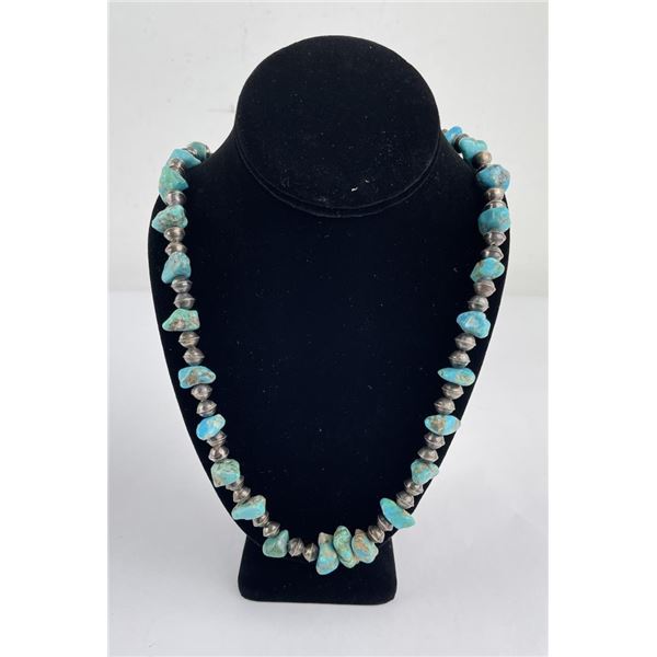 Navajo Sterling Silver Bench Bead Necklace