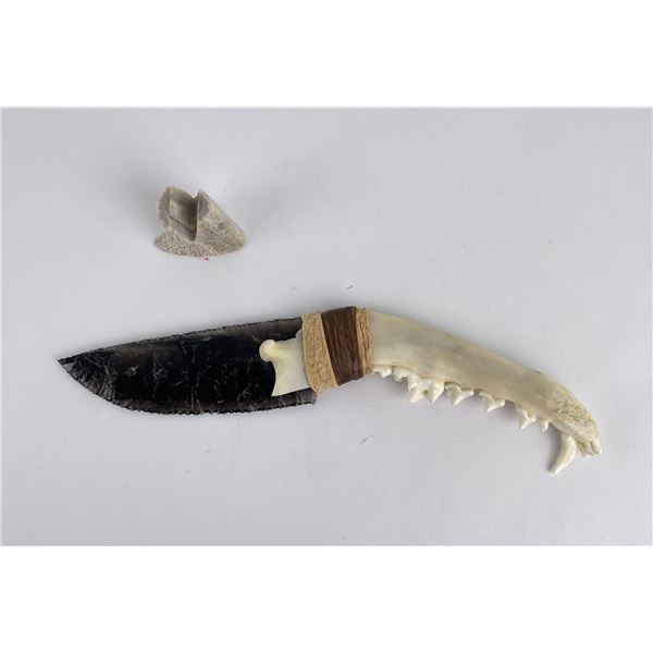 Bo Earls Handmade Obsidian Jaw Handle Knife