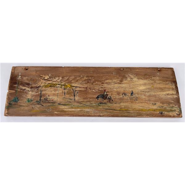 Ted De Grazia Painted Wood Plaque Sign