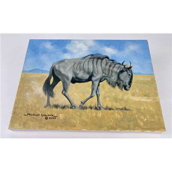 Michael Schreck Blue Wildebeest Oil on Canvas