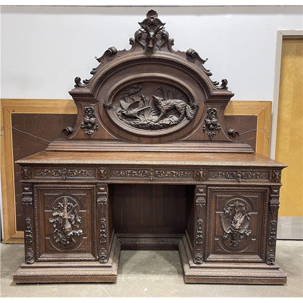 Black Forest German Carved Wood Desk