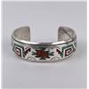 Image 1 : Navajo Sterling Silver Inlay Cuff Bracelet