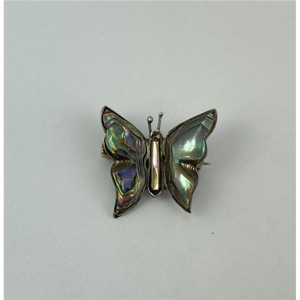 Taxco Mexico Sterling Silver Abalone Brooch Pin