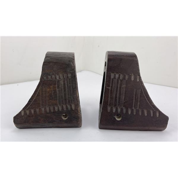 Pair of Antique Spanish Wood Stirrups