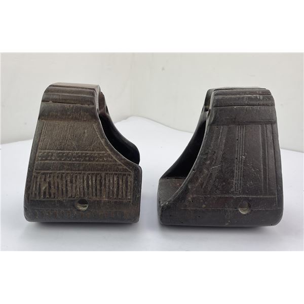 Pair of Antique Spanish Wood Stirrups