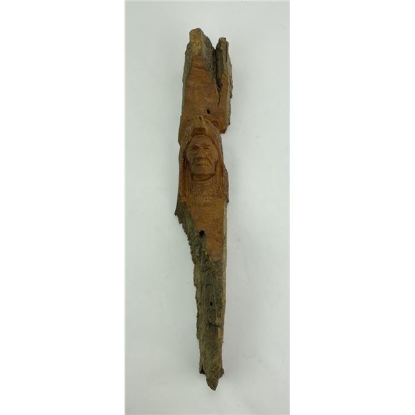 Montana Cottonwood Carving Indian Man