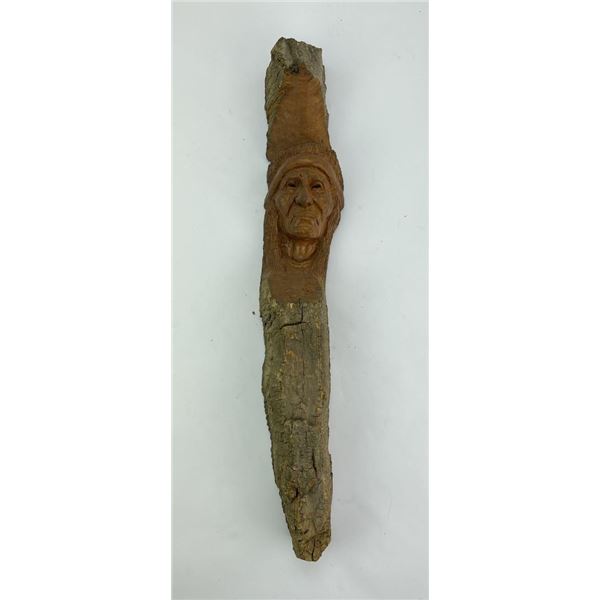 Montana Cottonwood Carving Indian Man