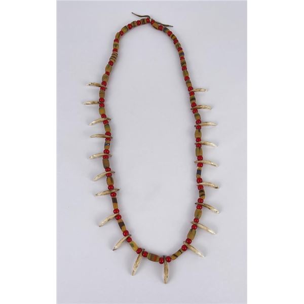 Plains Indian Coyote Tooth Trade Bead Necklace