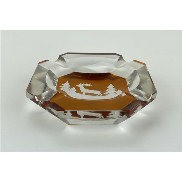 Czechoslovakian Cut Glass Bohemian Ashtray