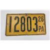 Image 1 : 1926 Pennsylvania Motorcycle License Plate