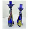 Image 1 : Pair of Seguso Viro Murano Glass Candlesticks