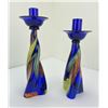 Image 3 : Pair of Seguso Viro Murano Glass Candlesticks