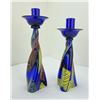 Image 4 : Pair of Seguso Viro Murano Glass Candlesticks