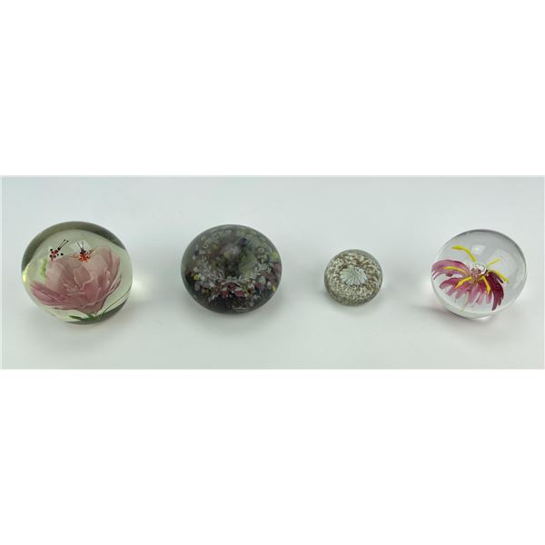 Group of 4 Art Glass Paperweights