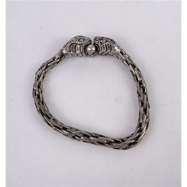 Antique Chinese Sterling Silver Dragon Bracelet