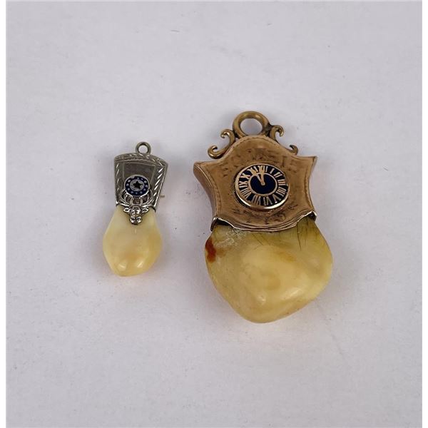 10k Gold BPOE Elks Teeth Watch Fob Pendants