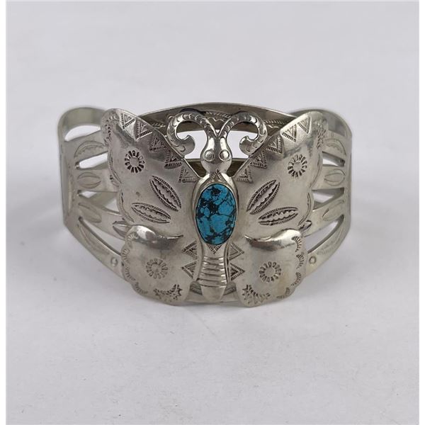 Navajo Old Pawn Turquoise Butterfly Bracelet