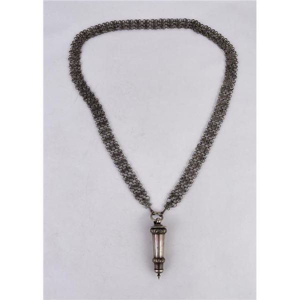 Victorian Coin Silver Whistle Necklace
